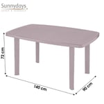 Table De Jardin "Faro" - Taupe - L 140 X L 90 X H 72 Cm