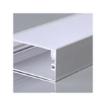 Optonica - Profilé Aluminium Noir Diffuseur Blanc L40mm x h20mm x 2m