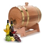 3L Vintage Wood Oak Timber Wine Barrel Dispenser For Whiskey Bourbon Tequ GGM UK