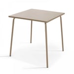 Table de jardin carrée en métal taupe Palavas  Oviala