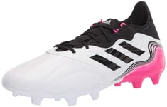 adidas Men's Copa Sense.2 Firm Ground Soccer Shoe, White/Black/Shock Pink, 11