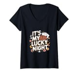 Womens It's My Lucky Night Funny Casino Gambling V-Neck T-Shirt