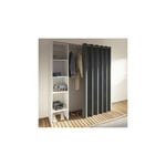 13casa - Dressing extensible 1 colonne blanc et rideau anthracite - clothes