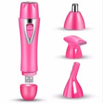 Epilateur électrique,Épilateur portable 4 en 1 Rechargeable par USB pour femmes,Mini rasoir pour le visage,les sourcils - Type Pink