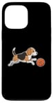 Coque pour iPhone 13 Pro Max Beagle jouant au basket-ball Beagles Chien