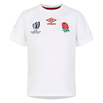 Umbro Kids England Rugby RWC Home Jersey 2023 Childrens White 6-7 Years