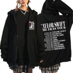 2023 Julgåva Taylor World The Eras Tour Dragkedja Hoodie Herr Dam black S