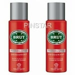 2 x 200ML  BRUT ATTRACTION TOTALE MENS DEODORANT BODY SPRAY  