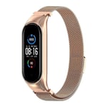 Ruostumattomasta teräksestä valmistettu älykellon hihnan vaihto Milanese ranneke Xiaomi Mi Band 5/6 Goldille