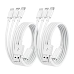 Multi Charger Cable, 2Pack 2M Multi Charging Cable Phone Charger Cables with Micro USB Type C Lightning Cable Connector for iPhone, iPad, HTC, LG, Samsung Galaxy, Huawei, Android Smartphones and More