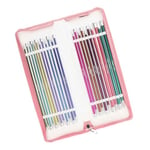 KnitPro Zing Single Pointed Needle Set – 11 x 25cm Single Ended Knitting Pin Pairs Zing Grande Set, Colour Coded for Beginners, Professionals & Gift Set