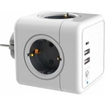 Memkey - Prise usb Multiple, Multiprise Murale Cube 4 Prises avec 2 usb Secteur, Avec 1 alimentation Type-C,7 en 1 Bloc Multiprises usb Secteur avec