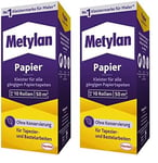 Metylan Colle à Papier Metylan Papier, Colle à Papier Forte pour Papier Peint léger, Normal et Lourd, 1 x 125 g de Colle pour tapisser et bricoler sans conservateurs (Lot de 2)