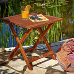 Deuba - casaria® Table d'appoint pliante en bois d'acacia 70x70x73cm Table basse carrée pliable extérieur jardin camping