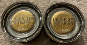 Maybelline Eyeshadow Makeup Color Tattoo 24Hr Cream 75 24K Gold New 2pcs