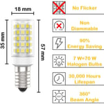 E14 LED-lampor, 7W (motsvarande 70W), kallvitt (6000K), AC220-240V, flimmerfri, ej dimbar, 700 lumen, CRI>80, 4-pack - (kallvitt, 7W)