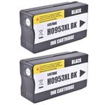 2x 953XL Black Ink Cartridges For HP OfficeJet Pro 7740 8210 8218 8710 8715 8716