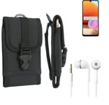 For Samsung Galaxy A32 + EARPHONES Belt bag outdoor pouch Holster case protectio