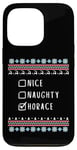 iPhone 13 Pro Nice, Naughty, Horace Christmas Ugly Sweater Style Case