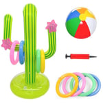 Cactus Gonflable Jeu de Lancer D'anneau, 11 PCS Jeux Piscine Gonflable, Bouée Piscine Jouet Anneau Cactus, Jouet Piscine Flottant Jeux, Journée D'été Jeu Piscine de Fête en Extérieur