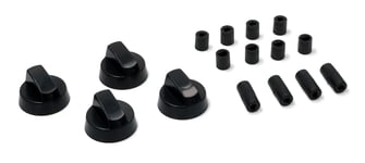 4 X Universal KENWOOD Cooker/Oven/Grill Control Knob And Adaptors BLACK