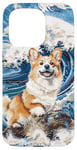 iPhone 15 Pro Sabtle White Corgi Dog Mom Dad Kanagawa Art Beach Case