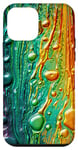 Coque pour iPhone 12 mini Green and Orange Rainbow Art Modern Abstract Aesthetic