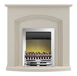 Adam Truro Fireplace in Cream with Blenheim Electric Fire in Chrome,  41 Inch