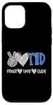 Coque pour iPhone 12/12 Pro Peace Love Cure : sensibilisation au diabète de type 1 (T1D)