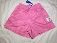 Adidas HIGH-WAIST NYLON SHORTS Pink Women’s Size 8uk Rare HL9062 Brand New