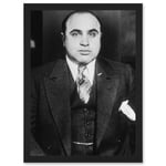 Al Capone 1935 Photo Mafia Chicago Gangster The Outfit A4 Artwork Framed Wall Art Print