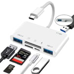 Lecteur De Carte Mémoire 6 En 1,Adaptateur De Type C,Tf Sd,Usb C,Macbook Huawei Samsung Xiaomi Otg Ampa Er Compact Flash - Type 6 In 1 #A