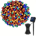 Utomhus solcellslampa krans, 2024 LED, superljus, vattentät, 8 ljuslägen, julgran, 300 12M 100LED Colorful lamp