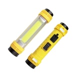 Lampe de poche multifonctionnelle lampe de poche rechargeable appel a l'aide avertissement anti-vol éblouissement camping lumiere, couleur citron longue