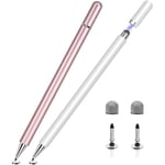 Pekstift för iPad 2-pack, 2-i-1 Disc-pekstift för pekskärmar, kapacitiv penna med magnetisk mössa, kompatibel med iPad iPhone Pro Android