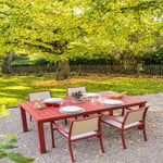 Table de jardin extensible - 8/10 places - Aluminium - Terracotta - SANTORIN  