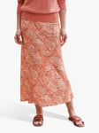 Pure Collection Bias Cut Paisley Print Midi Skirt, Kasbah