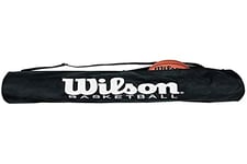 Wilson, Basketball, Sac Tube pour Ballons de Basketball, Jusqu'à 5 balles, Avec fermeture éclair, Bandoulière réglable, Noir, WTB1810