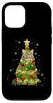 Coque pour iPhone 12/12 Pro Cat Maine Coon Sapin de Noël pour les amoureux des chats