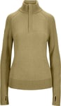 Tufte Robin Low Half Zip W Khaki XL Høyhalset genser til dame