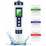 Serbia - ph tds Meter, testeur de qualité de l'eau 5 en 1 PH/TDS/EC/SEL/température tds mètre lcd rétroéclairage vert pour piscine/aquarium/étang