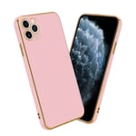 Coque pour Apple iPhone 13 PRO en Glossy Rose - Or Housse de protection Étui en silicone TPU flexible et avec protection pour appareil photo - Neuf