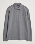 BOSS BLACK Pado Mercerized Long Sleeve Polo Medium Grey