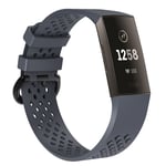 Fitbit Charge 3 klockarmband i mjuk silikon som andas - Storlek: L - Svart / Blå