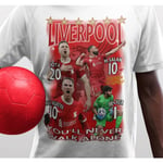 *REA* Liverpool sports  t-shirt med spelare tryck fram mjuk sportströja YNWA 140cl 9-11 år