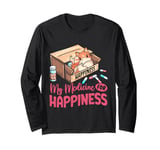 Cat Lover | Pet | Kitten | My Medicine For Happiness Long Sleeve T-Shirt