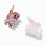 Claire's Purple & White Tortoiseshell Butterfly Hair Claws - 2 Pack