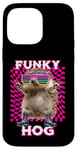 Coque pour iPhone 14 Pro Max Funky Hog, joli hérisson, disco, danse, rave trance