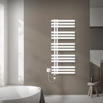 LuxeBath Radiateur Électrique de salle de bains en acier Iron EM 500x1200 mm sèche-serviettes Blanc avec Élément chaufant 900W