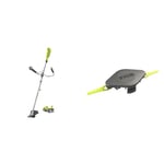 Ryobi - Débroussailleuse 18V - Ø Fil 1 x 1,6 mm - Lame 3 Dents Tri-Arc™ 20 cm & Tête Double Lames Dentelées (+10 Lames) pour Coupe-Bordures, Dresse-Bordures - Spéciale Herbes Hautes/Épaisses